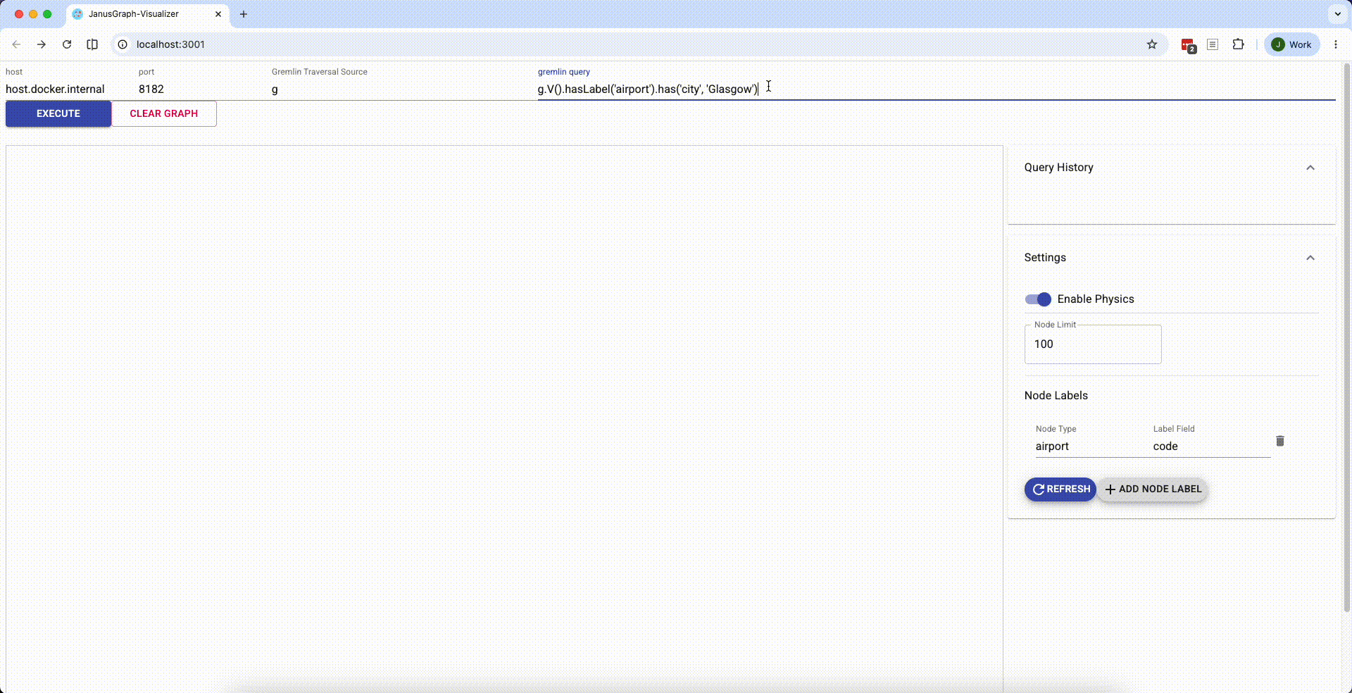 An example JanusGraph Visualizer view.