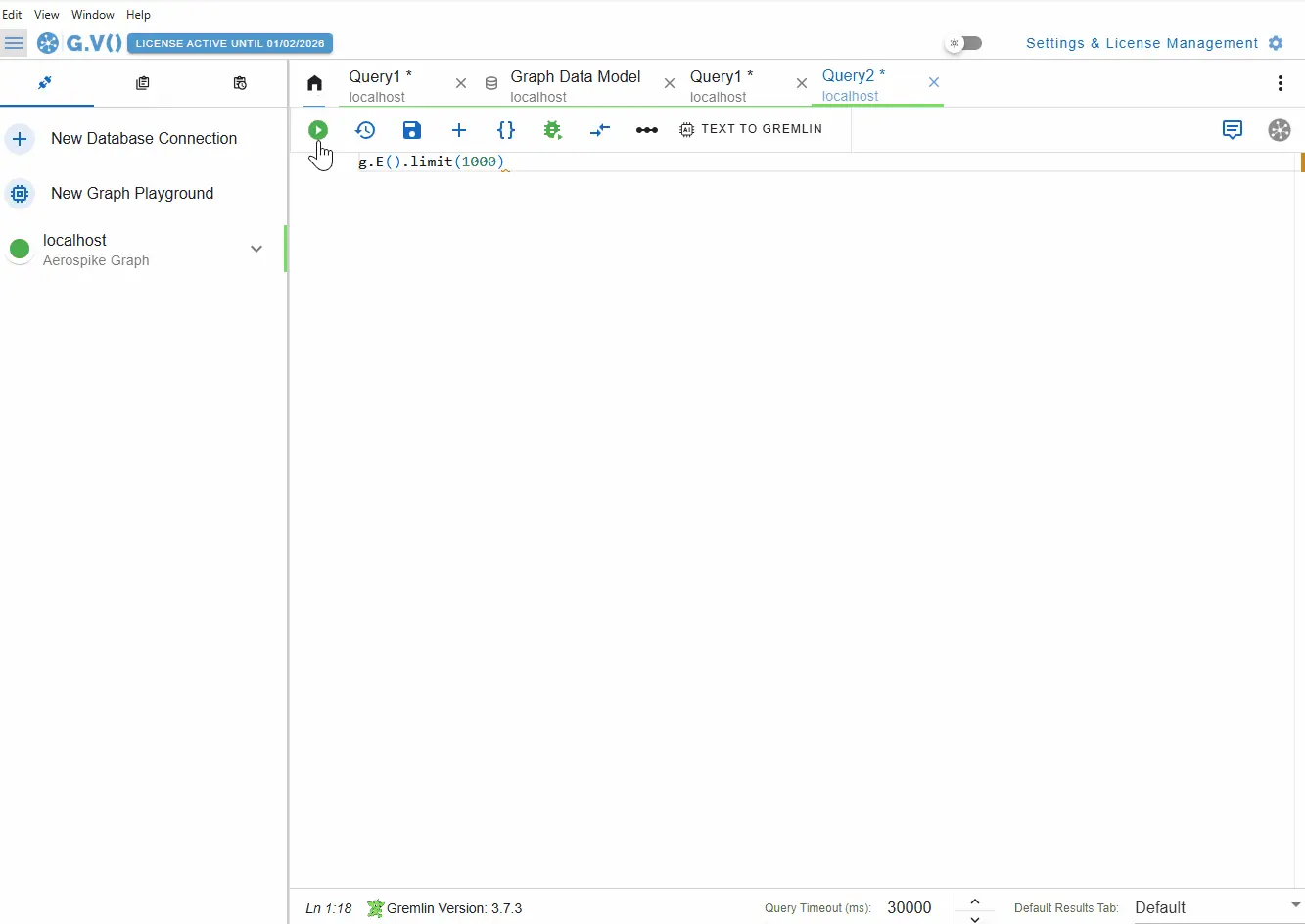 Visualizing a Gremlin query in G.V() of our fraud detection dataset