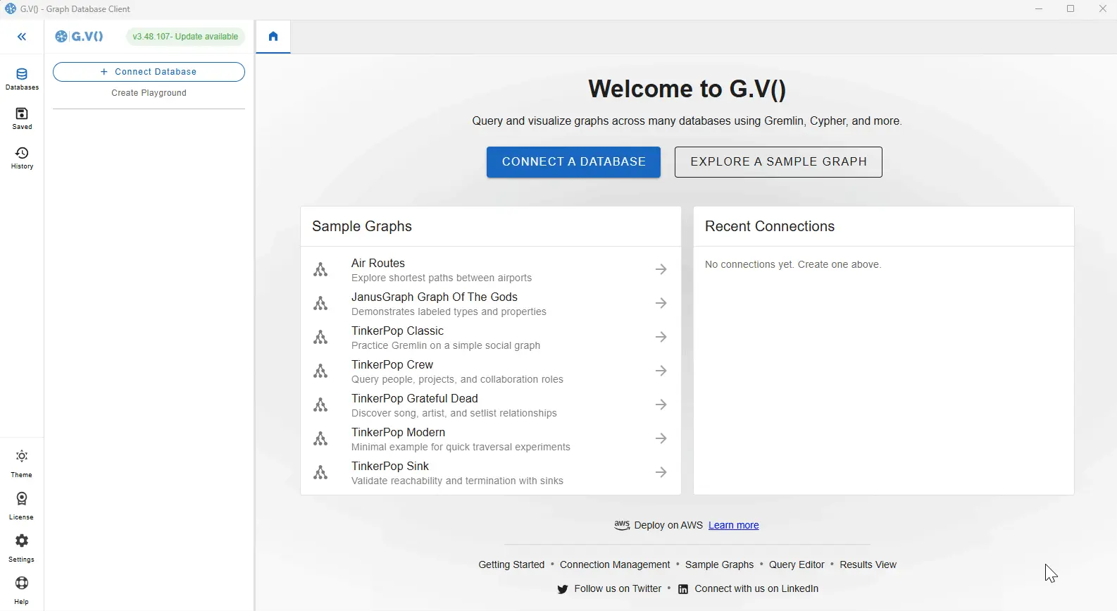 Connecting to Aerospike Graph with the gdotv database visualization tool is as easy as 1-2-3!