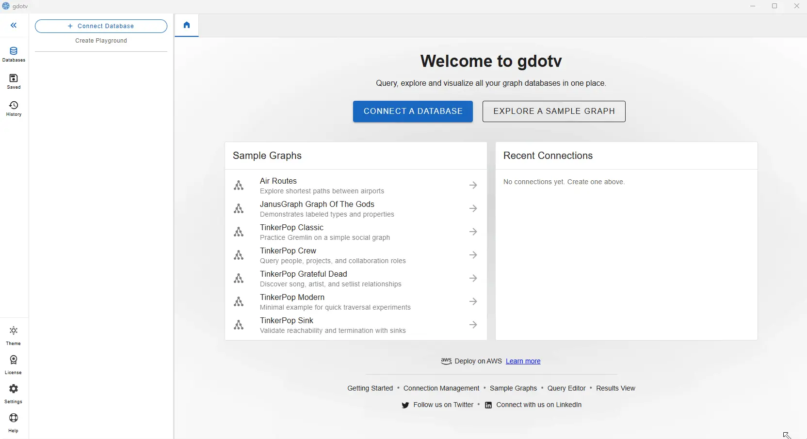 Connecting to AllegroGraph with gdotv is as easy as 1-2-3!