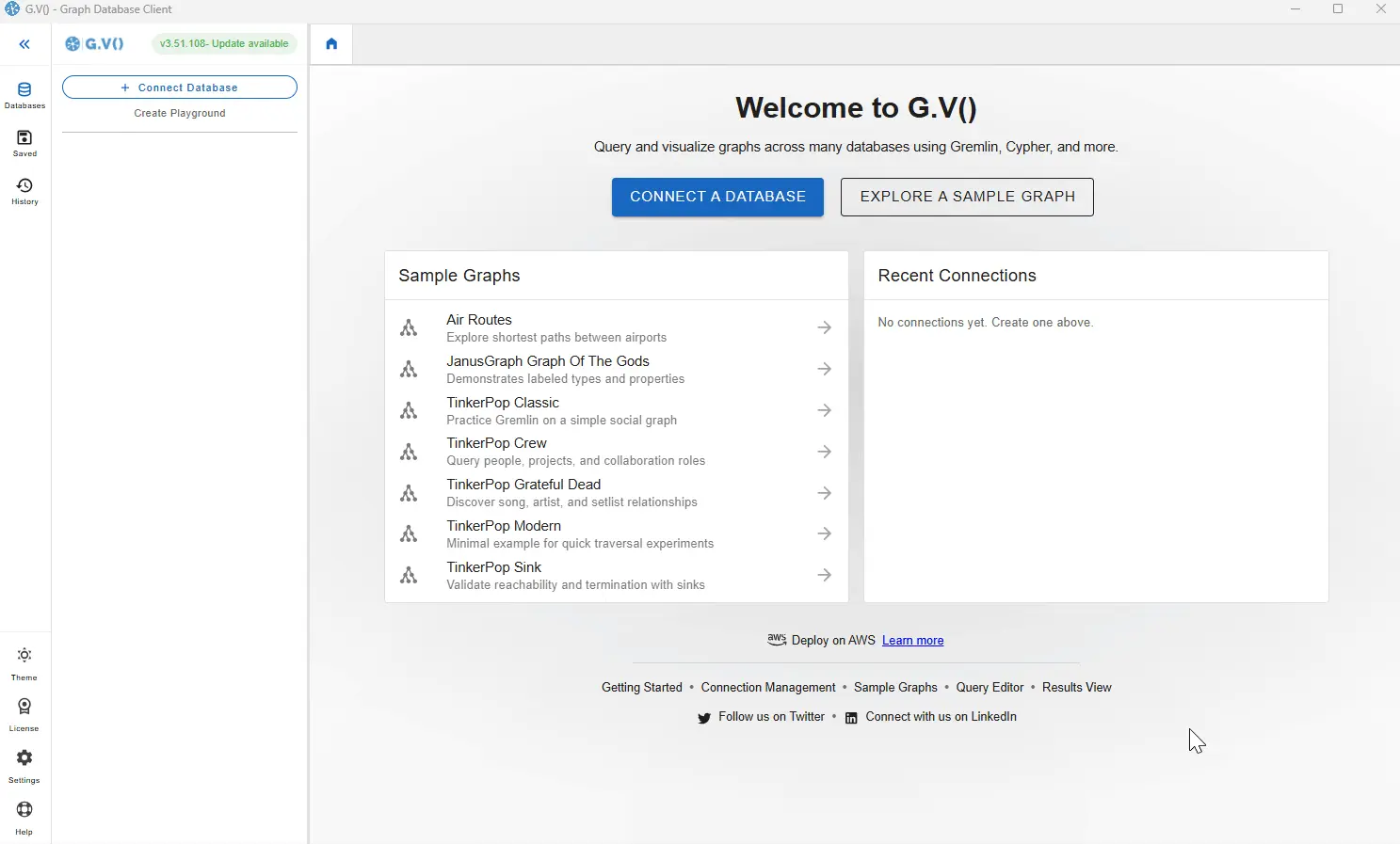 Connecting to BigQuery Graph with the gdotv database visualization tool is as easy as 1-2-3!