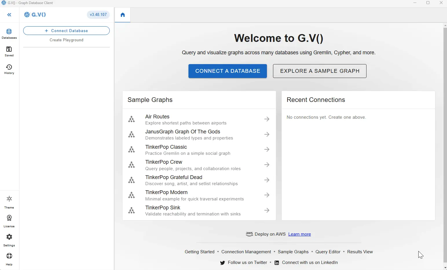 Connecting to Gremlin Server with the gdotv database visualization tool is as easy as 1-2-3!