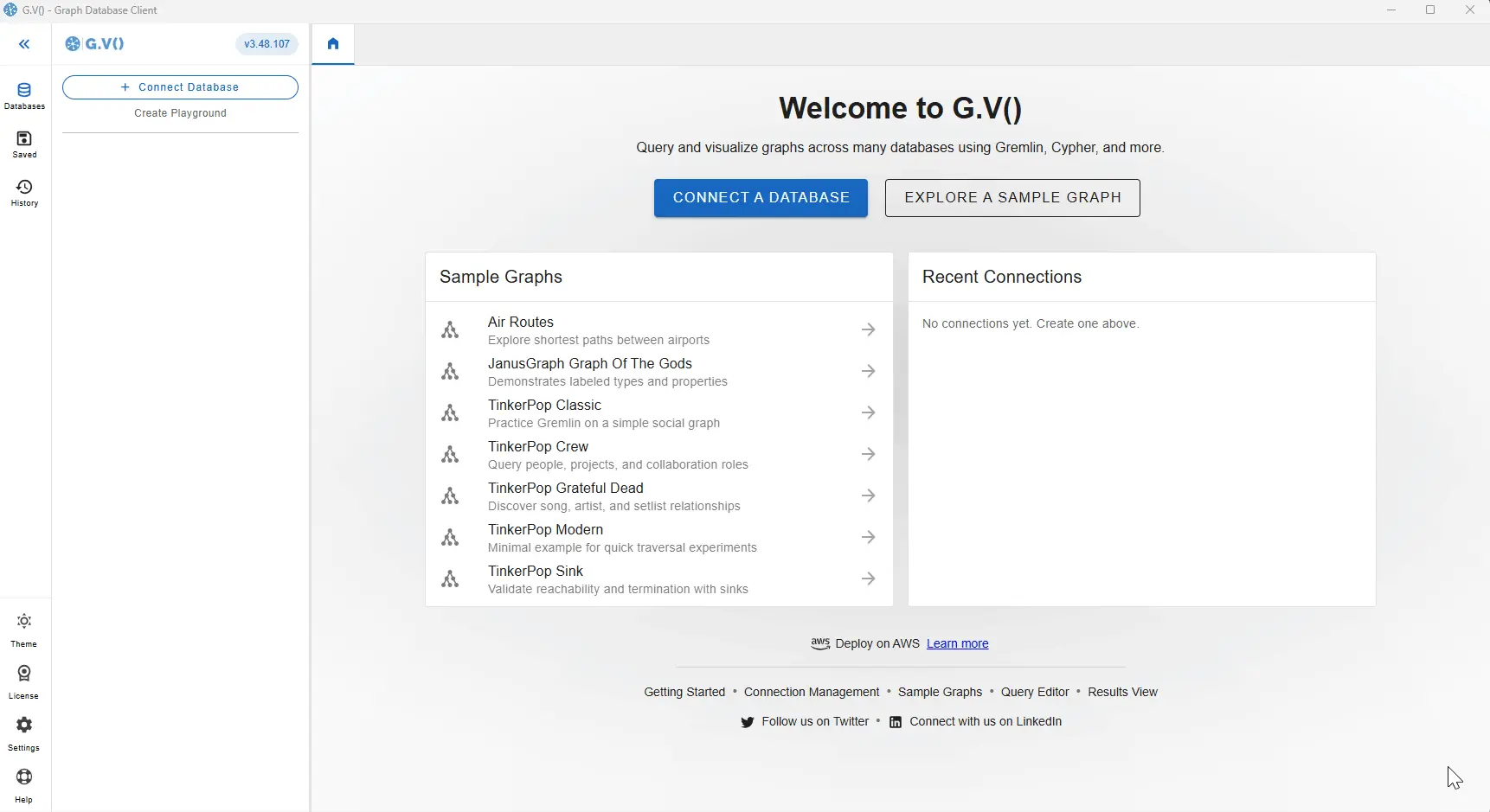 Connecting to JanusGraph with the gdotv database visualization tool is as easy as 1-2-3!