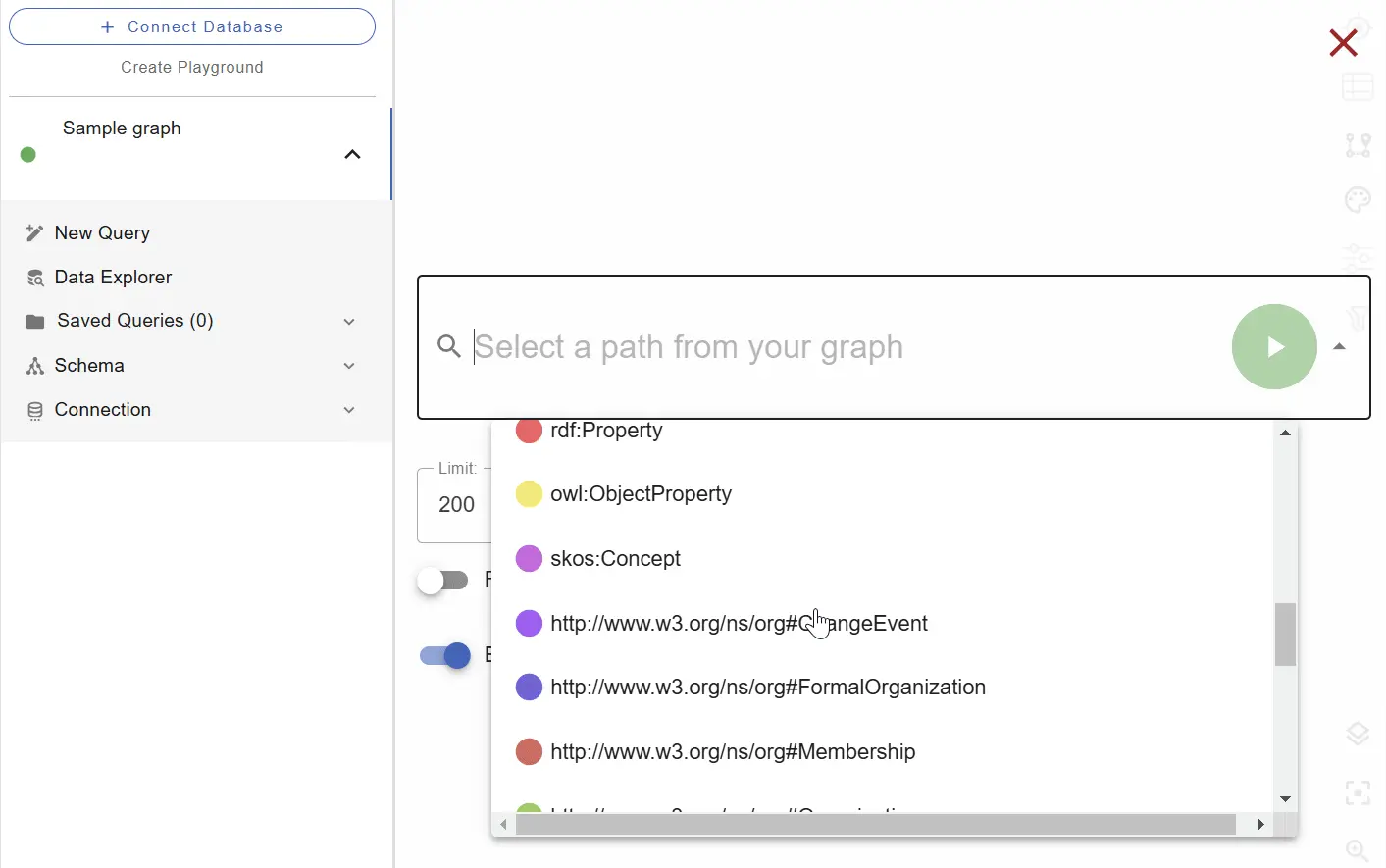 The Graph Data Explorer enables no-code path exploration directly against your RDFox graph database in just a few clicks