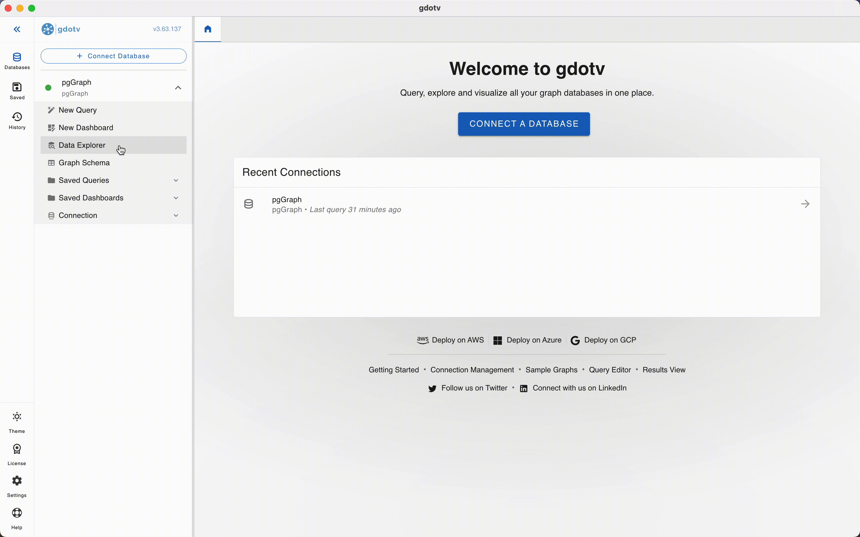 Explore pgGraph data with no-code path search in the gdotv Data Explorer