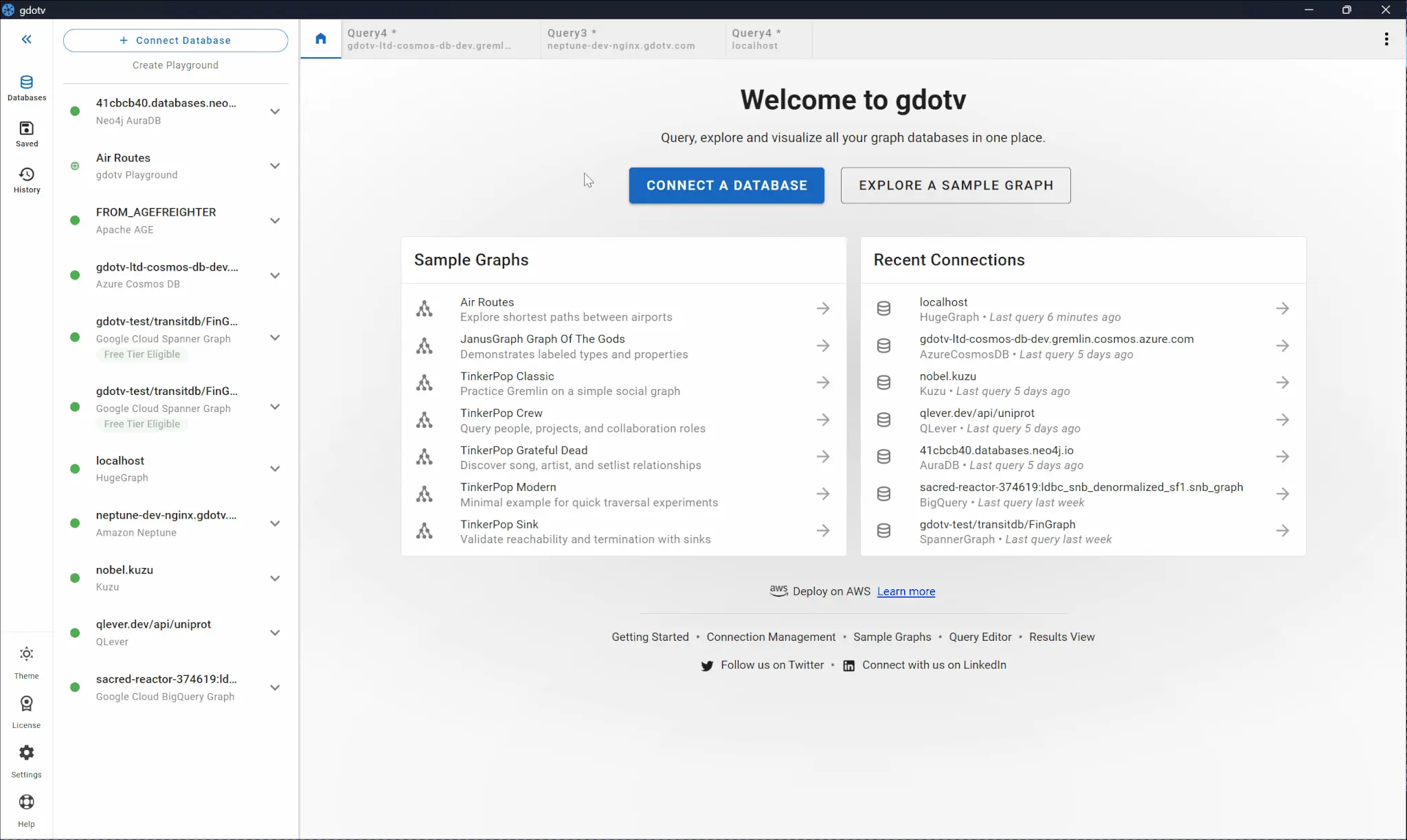 Connecting to Apache HugeGraph with the gdotv graph database client and IDE